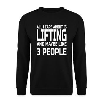 Care about lifting - Unisex Sweatshirt - black - Front - Alina (178cm) & Michal (187cm)