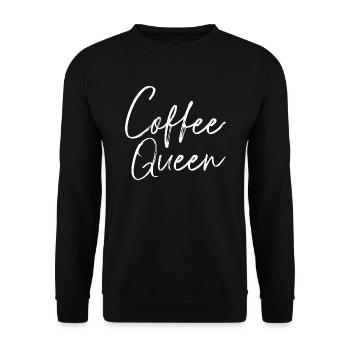 Kaffee - Unisex Pullover - Schwarz - Vorne - Alina (178cm) & Michal (187cm)