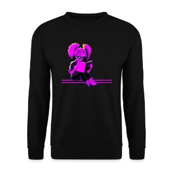 Synthwave Bookworm Girl - Unisex Sweatshirt - black - Front - Alina (178cm) & Michal (187cm)