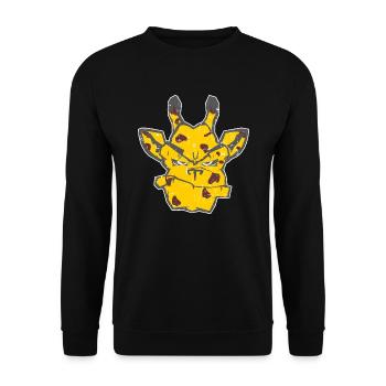 böse Giraffe - Unisex Pullover - Schwarz - Vorne - Alina (178cm) & Michal (187cm)