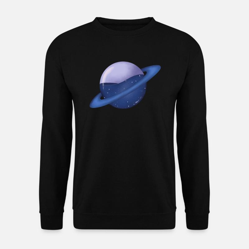 Galaxie-Planet - Unisex Pullover - Schwarz