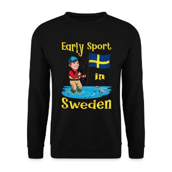 Early morning exercise in Sweden - Unisex Sweatshirt - black - Front - Alina (178cm) & Michal (187cm)