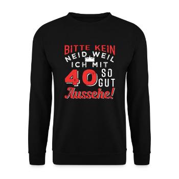 40th birthday - Unisex Sweatshirt - black - Front - Alina (178cm) & Michal (187cm)