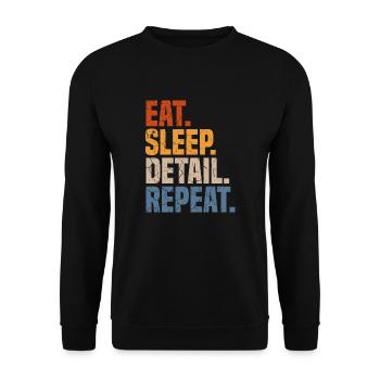 Eat Sleep Detail Repeat Detailer Auto Detailing - Unisex Sweatshirt - black - Front - Alina (178cm) & Michal (187cm)