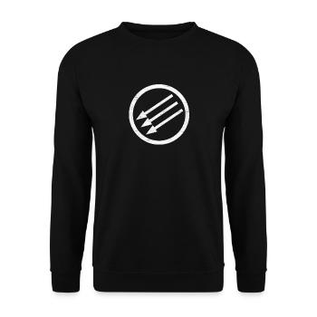 Drei Pfeile Eiserne Front Antifaschismus Antifa - Unisex Pullover - Schwarz - Vorne - Alina (178cm) & Michal (187cm)