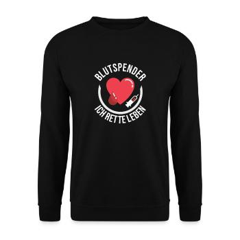Donneur de sang je sauve des vies Donneur de sang je sauve - Sweat-shirt Unisexe - noir - Devant - Alina (178cm) & Michal (187cm)