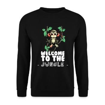 Willkommen im Dschungel - Unisex Pullover - Schwarz - Vorne - Alina (178cm) & Michal (187cm)