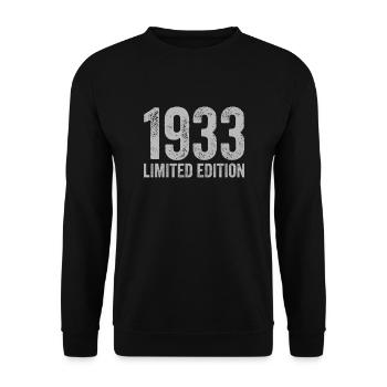 Jahrgang 1933 Limited Edition Geburtstag - Unisex Pullover - Schwarz - Vorne - Alina (178cm) & Michal (187cm)