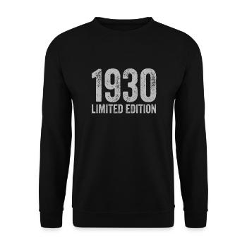 Vintage 1930s Limited Edition Birthday - Unisex Sweatshirt - black - Front - Alina (178cm) & Michal (187cm)