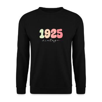 Vintage Vintage 1925 Anniversaire - Sweat-shirt Unisexe - noir - Devant - Alina (178cm) & Michal (187cm)