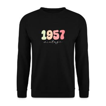 Vintage Vintage 1957 Birthday - Unisex Sweatshirt - black - Front - Alina (178cm) & Michal (187cm)