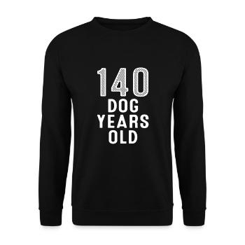140 Chien Ans 20e Anniversaire - Sweat-shirt Unisexe - noir - Devant - Alina (178cm) & Michal (187cm)