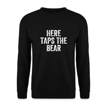 Here Taps The Bear Denglish - Unisex Sweatshirt - black - Front - Alina (178cm) & Michal (187cm)