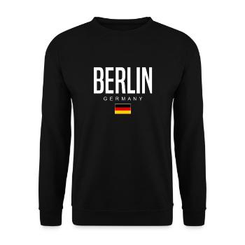 Berlin - Unisex Sweatshirt - black - Front - Alina (178cm) & Michal (187cm)