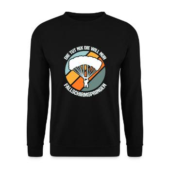 Skydiving Skydiver - Unisex Sweatshirt - black - Front - Alina (178cm) & Michal (187cm)