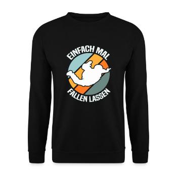 Fallschirmspringen Fallschirmspringer - Unisex Pullover - Schwarz - Vorne - Alina (178cm) & Michal (187cm)
