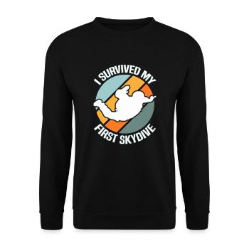 Fallschirmspringen Fallschirmspringer - Unisex Pullover - Schwarz - Vorne - Alina (178cm) & Michal (187cm)