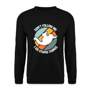 Skydiving Skydiver - Unisex Sweatshirt - black - Front - Alina (178cm) & Michal (187cm)