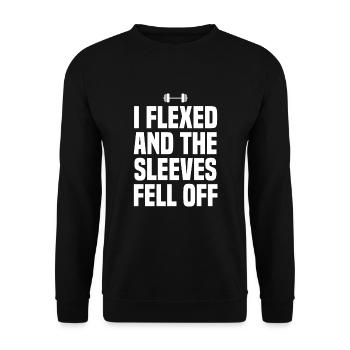 J’ai fléchi et les manches sont tombées de la musculation de la salle de sport - Sweat-shirt Unisexe - noir - Devant - Alina (178cm) & Michal (187cm)