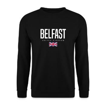 Belfast Vereinigtes Königreich - Unisex Pullover - Schwarz - Vorne - Alina (178cm) & Michal (187cm)