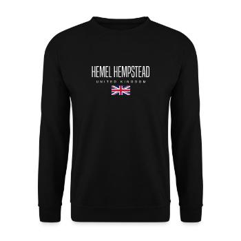 Hemel Hempstead Vereinigtes Königreich - Unisex Pullover - Schwarz - Vorne - Alina (178cm) & Michal (187cm)
