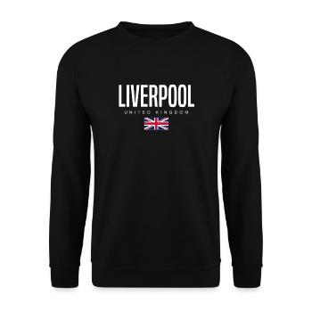 Liverpool, United Kingdom - Unisex Sweatshirt - black - Front - Alina (178cm) & Michal (187cm)