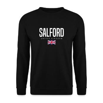 Salford England Großbritannien - Unisex Pullover - Schwarz - Vorne - Alina (178cm) & Michal (187cm)