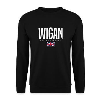 Wigan England Großbritannien - Unisex Pullover - Schwarz - Vorne - Alina (178cm) & Michal (187cm)