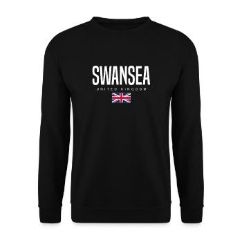 Swansea England Großbritannien - Unisex Pullover - Schwarz - Vorne - Alina (178cm) & Michal (187cm)