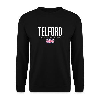 Telford England Großbritannien - Unisex Pullover - Schwarz - Vorne - Alina (178cm) & Michal (187cm)