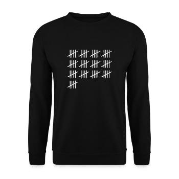 Zählmarken 65 Jahre alt 65. Geburtstag - Unisex Pullover - Schwarz - Vorne - Alina (178cm) & Michal (187cm)