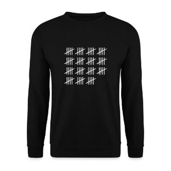 Zählmarken 75 Jahre alt 75. Geburtstag - Unisex Pullover - Schwarz - Vorne - Alina (178cm) & Michal (187cm)