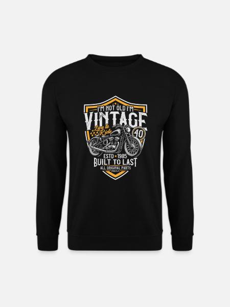 1985 Vintage Born moto cadeau d’anniversaire - Sweat-shirt Unisexe - noir