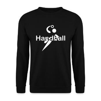 Handball Caractères en bâtons caractères au centre blanc - Sweat-shirt Unisexe - noir - Devant - Alina (178cm) & Michal (187cm)