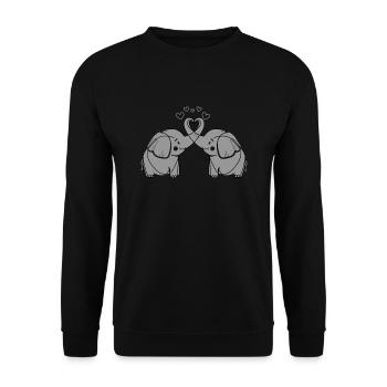 Elephants love passionate funny hearty - Unisex Sweatshirt - black - Front - Alina (178cm) & Michal (187cm)