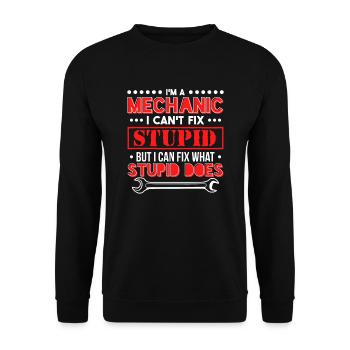 Mechanic Love - I am Mechanic - Unisex Sweatshirt - black - Front - Alina (178cm) & Michal (187cm)