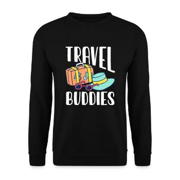 Travel buddy travel companions Travel - Unisex Sweatshirt - black - Front - Alina (178cm) & Michal (187cm)