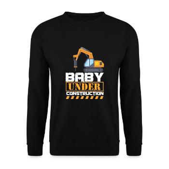 Baby im Bau Schwangere Schwangerschaft Mutter - Unisex Pullover - Schwarz - Vorne - Alina (178cm) & Michal (187cm)