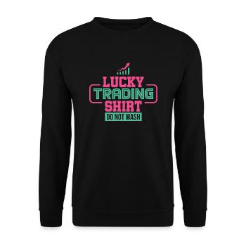 Lucky Trading Shirt Day Trader Stock Exchange Trading - Unisex Sweatshirt - black - Front - Alina (178cm) & Michal (187cm)