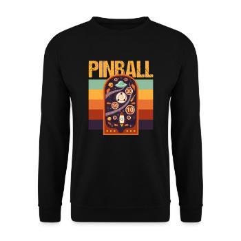 Flipper Love Retro Pinball Game Arcade Player - Unisex Sweatshirt - black - Front - Alina (178cm) & Michal (187cm)