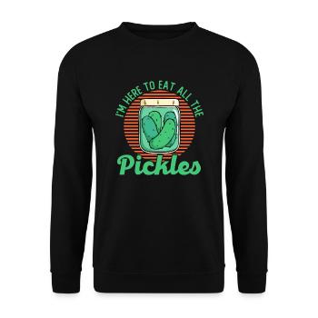 Je suis ici pour manger tous les concombres concombres - Sweat-shirt Unisexe - noir - Devant - Alina (178cm) & Michal (187cm)