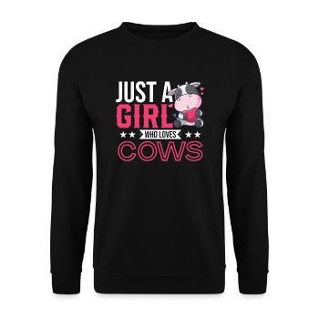 Juste une fille qui aime les vaches ferme paysanne - Sweat-shirt Unisexe - noir - Devant - Alina (178cm) & Michal (187cm)