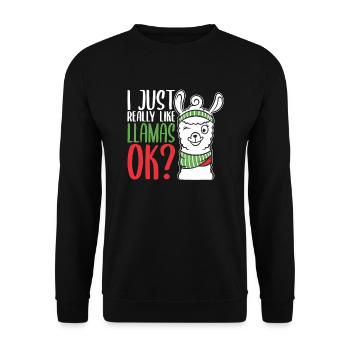 J’aime bien Llamas ? Llama fille Llama-Garçon alpaga - Sweat-shirt Unisexe - noir - Devant - Alina (178cm) & Michal (187cm)
