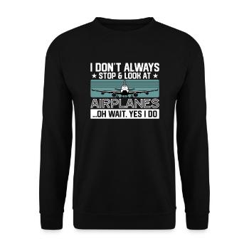 Airplane Love Aviation Aviation Lovers - Unisex Sweatshirt - black - Front - Alina (178cm) & Michal (187cm)