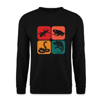 Herpetology Reptile Herping Lizard Herpetologist - Unisex Sweatshirt - black - Front - Alina (178cm) & Michal (187cm)