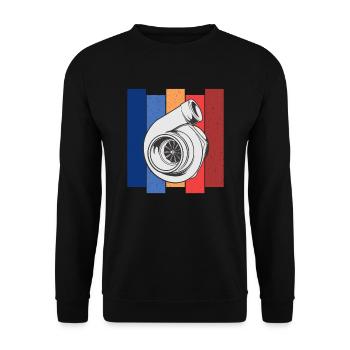 Turbo Auto Boost Schnelle Autos Liebhaber Tuning - Unisex Pullover - Schwarz - Vorne - Alina (178cm) & Michal (187cm)
