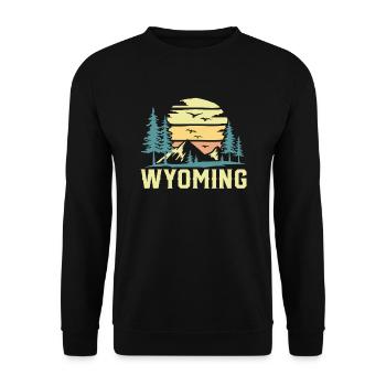 Wyoming Vintage Naturliebhaber Wyomingite Berge - Unisex Pullover - Schwarz - Vorne - Alina (178cm) & Michal (187cm)