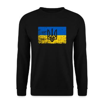 Ukrainian flag Ukraine roots nationality - Unisex Sweatshirt - black - Front - Alina (178cm) & Michal (187cm)
