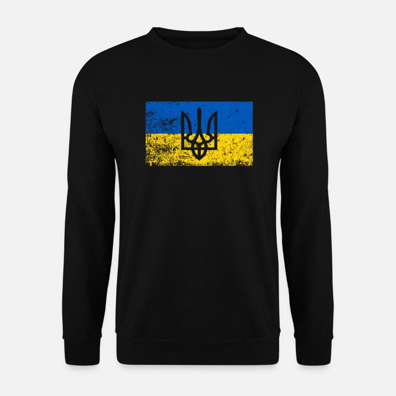 Ukrainische Flagge Ukraine Wurzeln Nationalität - Unisex Pullover - Schwarz