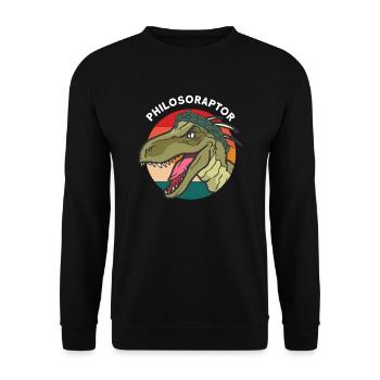 Philosoraptor Funny Philosophy Dinosaur Memes - Unisex Sweatshirt - black - Front - Alina (178cm) & Michal (187cm)